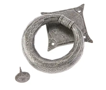 Click Here To Enlarge This Photo Of VF7 Frelan Hardware Valley Forge Pewter Ring Door Knocker 105mm