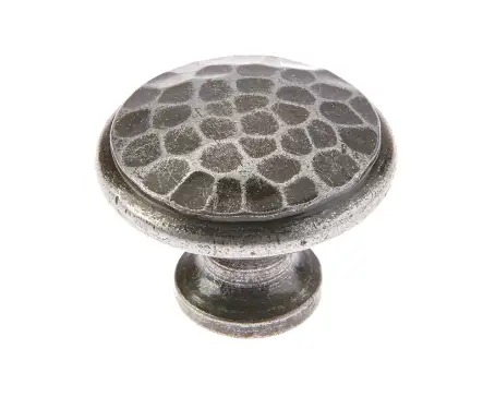 Click Here To Enlarge This Photo Of VF87 Frelan Hardware Valley Forge Pewter Hammered Cupboard Knob 40mm