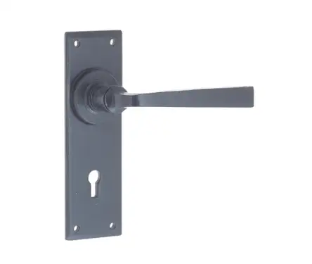 Click Here To Enlarge This Photo Of VFB100 Frelan Hardware Valley Forge Black Door Handles on Lockplate