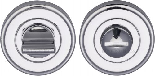 Click Here To Enlarge This Photo Of V4045-PC Heritage Brass Thumbturn & Emergency Release Polished Chrome Finish