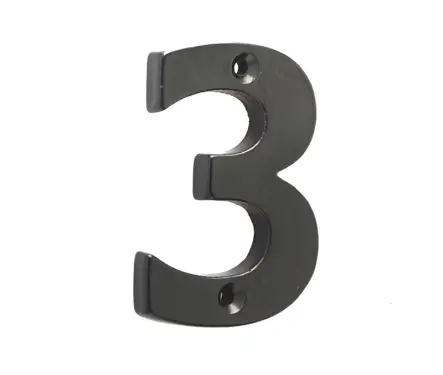 Click Here To Enlarge This Photo Of VFB15-3 Frelan Hardware Valley Forge Black Door Numeral No.3