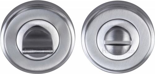Click Here To Enlarge This Photo Of V4045-SC Heritage Brass Thumbturn & Emergency Release Satin Chrome Finish