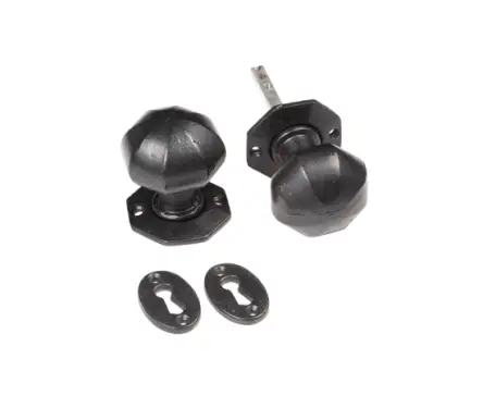 Click Here To Enlarge This Photo Of VFB4 Frelan Hardware Valley Forge Black Octagonal Mortice Door Knobs