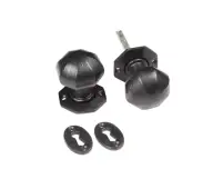 VFB4 Frelan Hardware Valley Forge Black Octagonal Mortice Door Knobs
