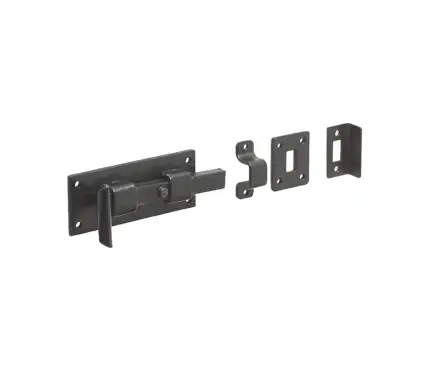 Click Here To Enlarge This Photo Of VFB40A Frelan Hardware Valley Forge Black Straight Bolt 102mm