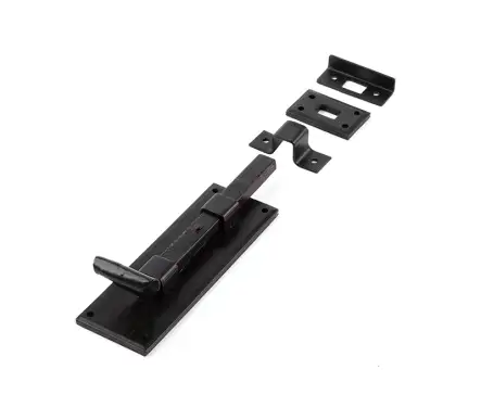 Click Here To Enlarge This Photo Of VFB40B Frelan Hardware Valley Forge Black Straight Bolt 152mm