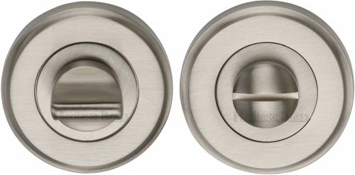 Click Here To Enlarge This Photo Of V4045-SN Heritage Brass Thumbturn & Emergency Release Satin Nickel Finish