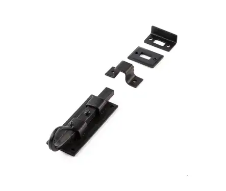 Click Here To Enlarge This Photo Of VFB46A Frelan Hardware Valley Forge Black Shepherds Crook Straight Bolt 102mm