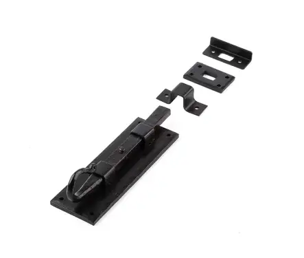 Click Here To Enlarge This Photo Of VFB46B Frelan Hardware Valley Forge Black Shepherds Crook Straight Bolt 152mm