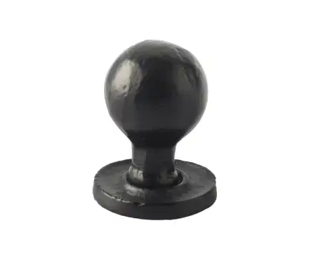 Click Here To Enlarge This Photo Of VFB47 Frelan Hardware Valley Forge Black Round Cupboard Knob 27x39mm