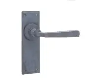 VFX101 Frelan Hardware Valley Forge Beeswax Door Handles on Latchplate