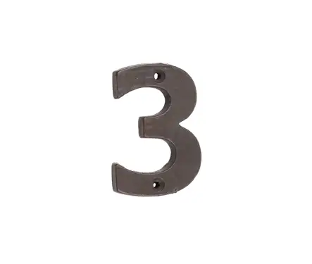 Click Here To Enlarge This Photo Of VFX15-3 Frelan Hardware Valley Forge Beeswax Door Numeral No.3