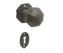 VFX4 Frelan Hardware Valley Forge Beeswax Octagonal Mortice Door Knobs