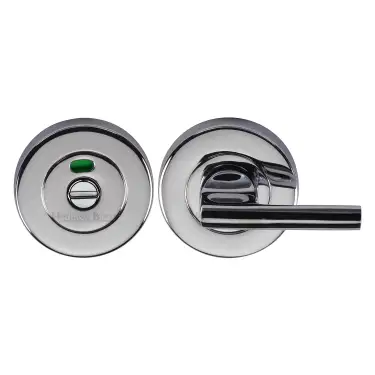 Click Here To Enlarge This Photo Of V4048-PC Heritage Brass Indicator Turn & Release For Bathroom Doors Polished Chrome Finish