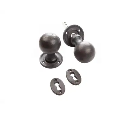 Click Here To Enlarge This Photo Of VFX48 Frelan Hardware Valley Forge Beeswax Round Mortice Door Knobs