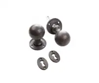 VFX48 Frelan Hardware Valley Forge Beeswax Round Mortice Door Knobs