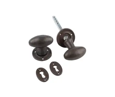 Click Here To Enlarge This Photo Of VFX5 Frelan Hardware Valley Forge Beesax Oval Mortice Door Knobs