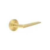 BUR10KIT238 Frelan Hardware Burlington 'Mayfair' Door Handles on Reeded Rose Satin Brass