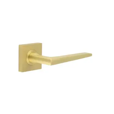 Click Here To Enlarge This Photo Of BUR10KIT240 Frelan Hardware Burlington 'Mayfair' Door Handles on Square Plain Satin Brass