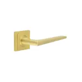 BUR10KIT241 Frelan Hardware Burlington 'Mayfair' Door Handles on Square Stepped Satin Brass