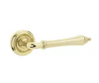 JV651PB Frelan Hardware Jedo Camille Door Handles on Rose Polished Brass