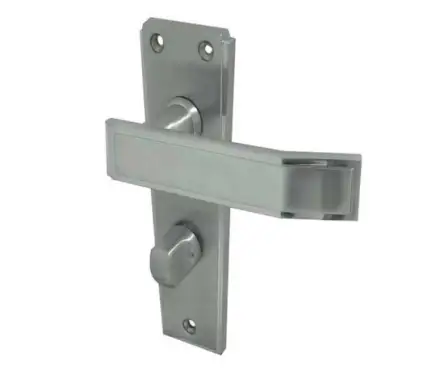 Click Here To Enlarge This Photo Of JV255SC Frelan Hardware Jedo Deco Door Handles on Bathroom Plate Satin Chrome