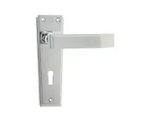 JV253PC Frelan Hardware Jedo Deco Door Handles on Lockplate Polished Chrome