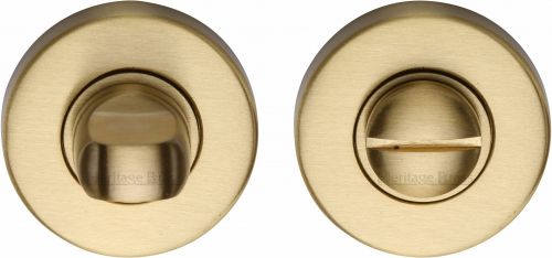 Click Here To Enlarge This Photo Of V4049-SB Heritage Brass Thumbturn & Emergency Release Satin Brass Finish