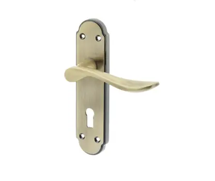 Click Here To Enlarge This Photo Of JV190AB Frelan Hardware Jedo Henley Suite Door Handles on Lockplate Antique Brass
