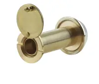 JV945PB Frelan Hardware Jedo 180 Degree Fire Rated Door Viewer to tit 50-70mm Doors Polished Brass c/w Intumescent