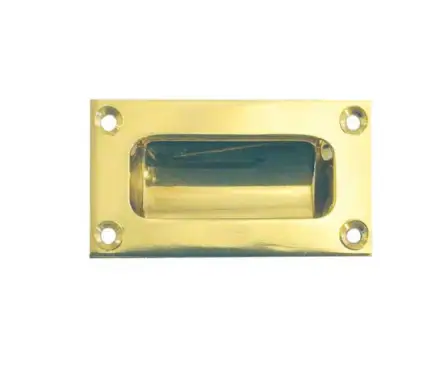 Click Here To Enlarge This Photo Of JV428PB Frelan Hardware Jedo Face Fix Flush Pull 75mm x 40mm Polished Brass