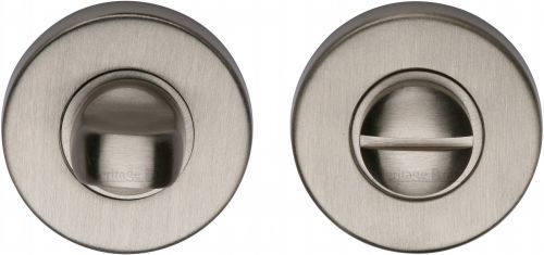 Click Here To Enlarge This Photo Of V4049-SN Heritage Brass Thumbturn & Emergency Release Satin Nickel Finish