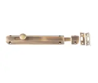 JV169AB Frelan Hardware Jedo Architectural Slide Door Bolt 200mm x 35mm Antique Brass