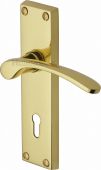 V4130-PB Heritage Brass Door Handle Lever Lock Sophia Design Polished Brass Finish