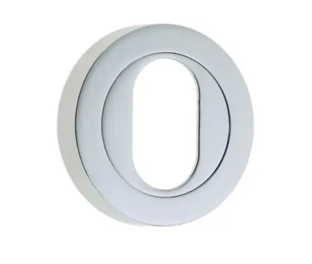 Click Here To Enlarge This Photo Of JV503UPC Frelan Hardware Jedo Designer Oval Profile Escutcheon on 50mm Round Rose Polished Chrome