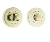 JV2666PVD Frelan Hardware Jedo Designer Turn & Release on Round Rose without Indicator 50x10mm Polished Brass