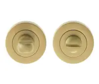 JV2666SB Frelan Hardware Jedo Designer Turn & Release on Round Rose without Indicator 50x10mm Satin Brass