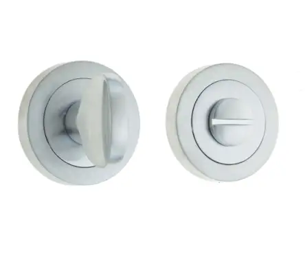 Click Here To Enlarge This Photo Of JV422SC Frelan Hardware Jedo Designer Turn & Release 50mm Round Rose no Indicator Satin Chrome