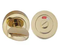 JV421PVD Frelan Hardware Jedo Designer Turn & Release 50mm Round Rose with Indicator 50x10mm Polished Brass