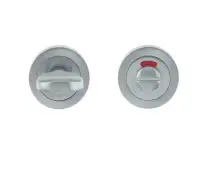 JV421SC Frelan Hardware Jedo Designer Turn & Release 50mm Round Rose with Indicator 50x10mm Satin Chrome