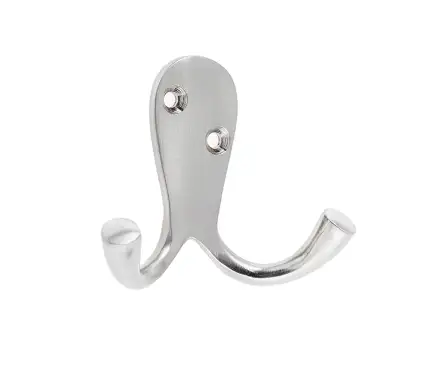 Click Here To Enlarge This Photo Of JV62SN Frelan Hardware Jedo Double Robe Hook 53mm Satin Nickel