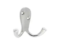 JV62SN Frelan Hardware Jedo Double Robe Hook 53mm Satin Nickel