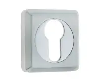 JV3005EPCSC Frelan Hardware Jedo Dual Euro Profile Escutcheon on 50mm Square Rose Polished Chrome / Satin Chrome