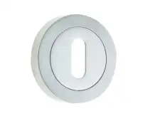 JV503PCSC Frelan Hardware Jedo Dual Standard Keyway Escutcheon on 50mm Round Rose Polished Chrome / Satin Chrome