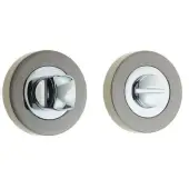 JV2666PCBN Frelan Hardware Jedo Designer Turn & Release on Round Rose without Indicator 50x10mm Polished Chrome / Black Nickel