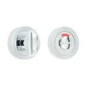 JV421PCSC Frelan Hardware Jedo Designer Turn & Release 50mm Round Rose with Indicator 50x10mm Polished Chrome / Satin Chrome
