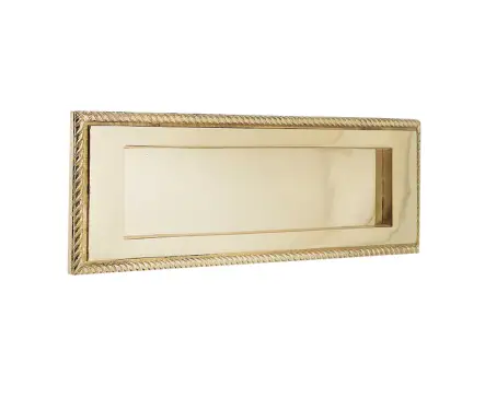 Click Here To Enlarge This Photo Of JG7SPB Frelan Hardware Jedo Georgian Letter Plate 250mm x 76mm (225mm centres) Polished Brass