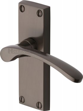 Click Here To Enlarge This Photo Of V4140-MB Heritage Brass Door Handle Lever Latch Sophia Short Design Matt Bronze Finish