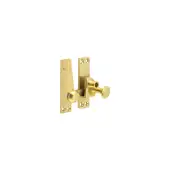 JV4200LPB Frelan Hardware Jedo Lockable Quadrant Sash Fastener 70x20mm Polished Brass