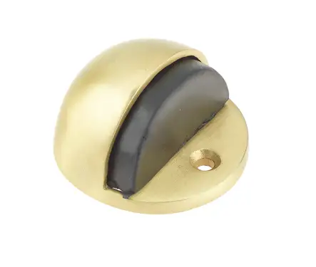 Click Here To Enlarge This Photo Of JV86SB Frelan Hardware Jedo Oval Floor Mounted Door Stop (No Rose)  46x26mm Satin Brass